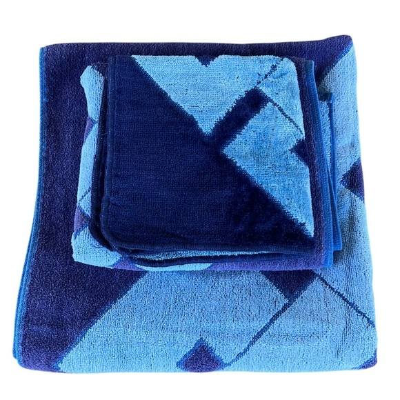 VTG Cecil Saydah MCM Geometric 3-Piece Bath Towel Set Brazilian Collection GUC - Picture 8 of 14